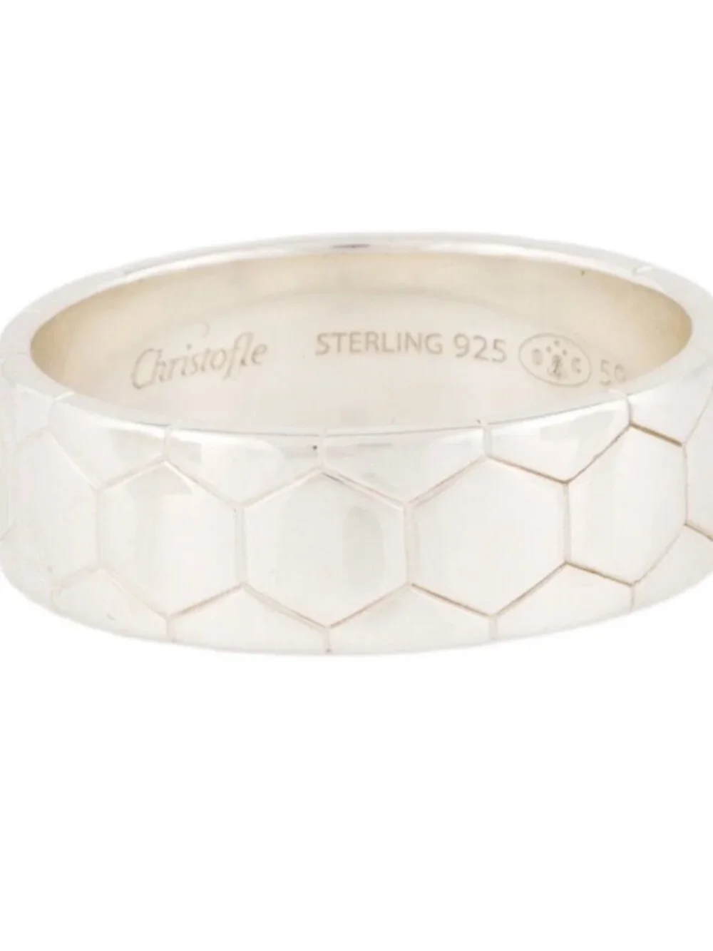 CHRISTOFLE STERLING SILVER 925 CDOE ROYALE BAND RING - Picture 7 of 10